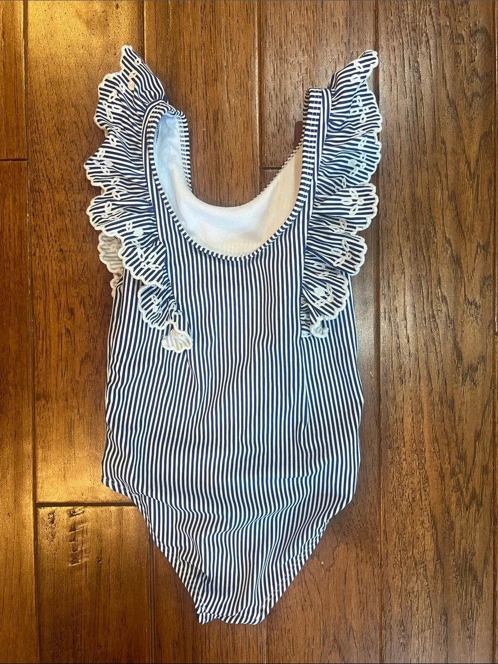 Gymboree Blue and White Striped Bathing Suit Size 4T